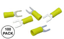 Philmore 65-2567C, 12-10AWG Yellow Insulated 1/4" Spade Fork Terminals 100PK