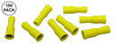 65-6562C, 12-10AWG Yellow Insulated 0.195" Female Bullet Receptacle 100PK