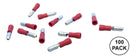 Philmore 65-7521C, 22-18AWG Red Insulated 0.156" Male Bullet Plug 100PK