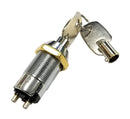 66-2804, SPST Momentary (ON) Barrel Key Switch Key Removable in OFF Position 4A