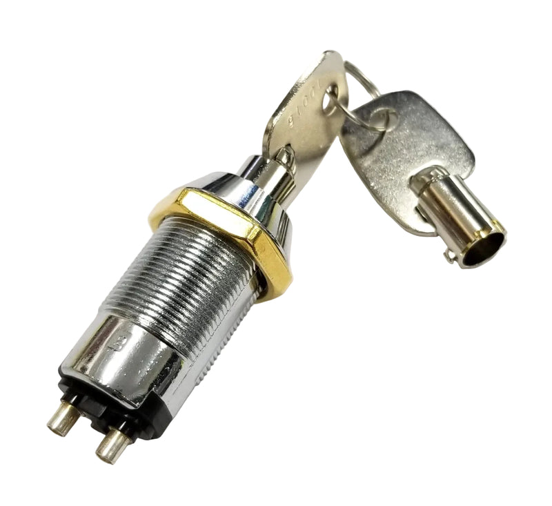 68-2802 SPST, Tubular Barrel Key Switch, Key Removable in ON or OFF Po ...
