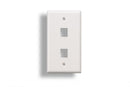 68PL-01-2WH, White 2-Port Wall Plate for Keystone Jacks