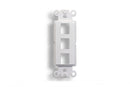 68PL-13-3WH, White 3-Port Keystone Decorator Wall Plate Insert