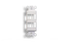 68PL-13-4WH, White 4-Port Keystone Decorator Wall Plate Insert