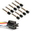 BRS006-10PK, CES Bosch Style 12V DC 5-PIN SPDT Interlocking Relay Socket Harness Base (with Wires)