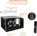 MVCBTF-WM6U, MVO  6U Wall Mount Server Cabinet IT Network Rack Enclosure Lockable Door and Side Panels Black, Cooling Fan, Standard Glass Door, 450mm Depth, for 19”...