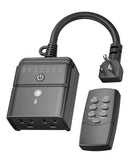 BN-LINK Timer, MVO  BN-LINK Outdoor Timer for Lights, 100FT Remote Control | 2 Outlets, Weatherproof Outdoor Use; Dusk-To-Dawn+2/4/6/8H Countdown; For String Lights, Pump, 125V...