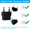 CP-4MM Black , MVO American USA to European Outlet Plug Adapter(Upgrade Black)