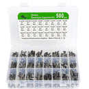 Capacitor Kit 500, MVO24 Values 500pcs Electrolytic Capacitor Kits (0.1uF-1000uF) 10V 16V 25V 50V Plug-in Aluminium Electrolytic Capacitor Kit Boxes