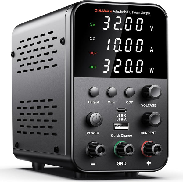 MV3010D, MVO DC Power Supply Variable, 32V 10A Adjustable Switching Regulated DC Bench Power Supply