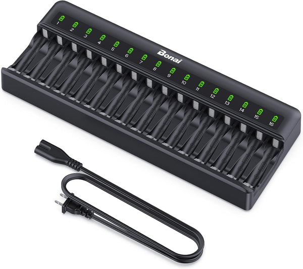 TN160 16-Bay AA/AAA NiMH/NiCD LCD Smart Battery Charger (01160)