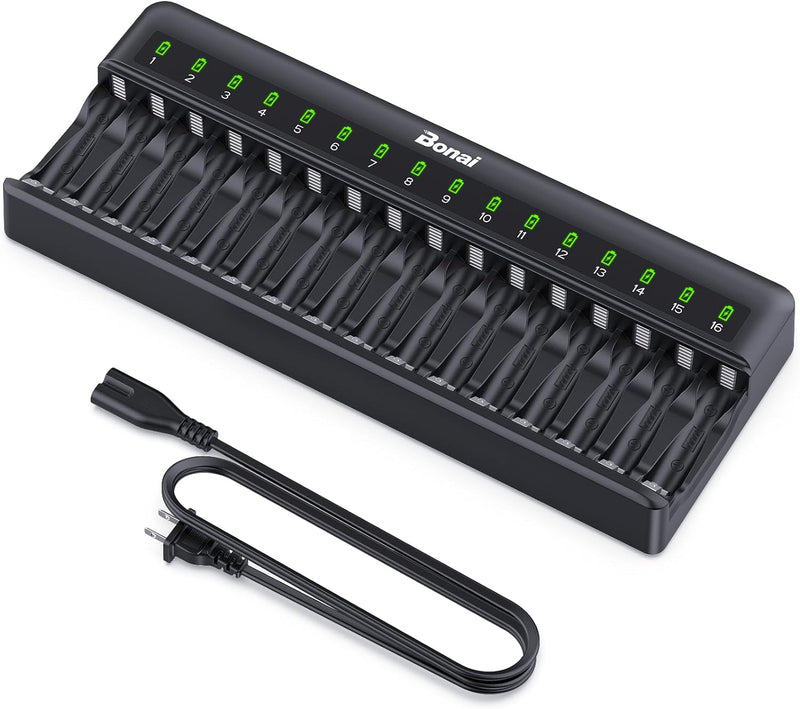 TN160 16-Bay AA/AAA NiMH/NiCD LCD Smart Battery Charger (01160)