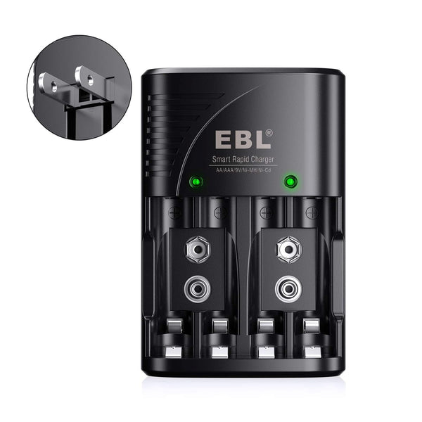 ln-6422bk, EBL Smart Rapid AA AAA Charger for AA AAA 9V Rechargeable Batteries Ni-MH Ni-CD Rechargeable Batteries