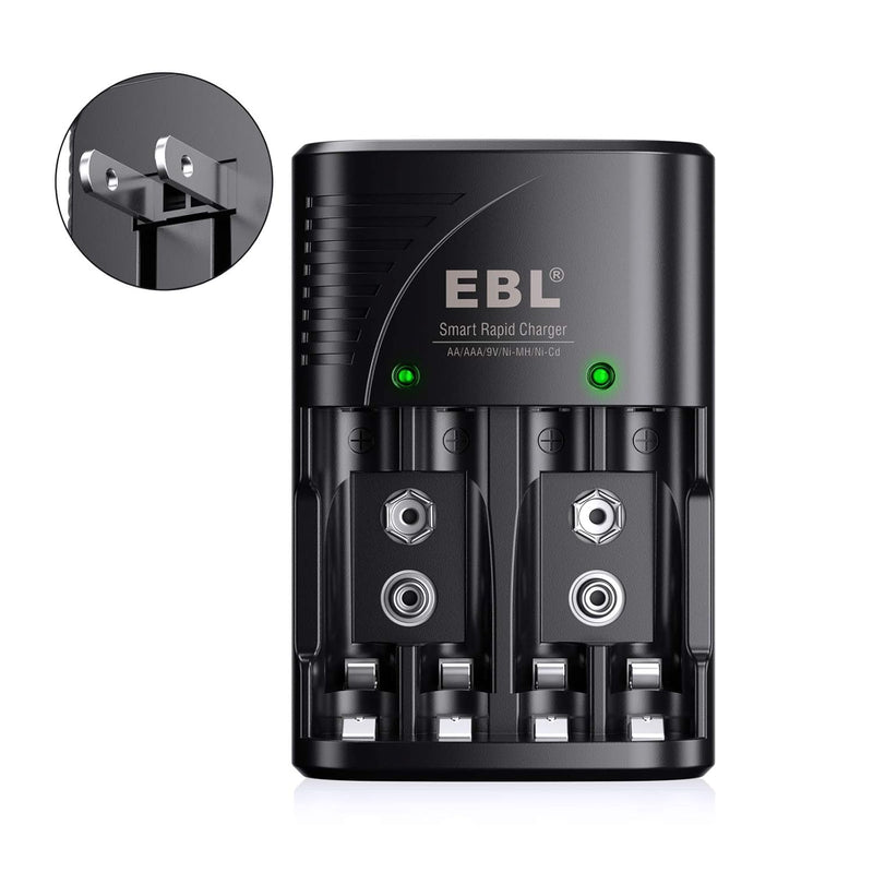 ln-6422bk, EBL Smart Rapid AA AAA Charger for AA AAA 9V Rechargeable Batteries Ni-MH Ni-CD Rechargeable Batteries