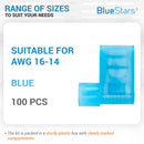 799-25PK, MVO 25 PCS Blue Flag Spade Terminals Female, AWG 16-14, 400V, 15A Electrical Connectors Kit, Nylon Flag Spade Quick Disconnects Female Wire Connector...