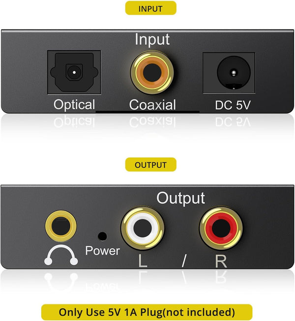 MVOPTICAL/RCA, MVO  Digital to Analog Audio Converter DAC Digital SPDIF Optical to Analog L/R RCA Converter Toslink Optical to 3.5mm Jack Adapter
