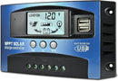 MV1260, MVO 60A Solar Charge Controller, 12V/ 24V Solar Panel Battery Intelligent Regulator with Dual USB Port, LCD Display and Timer Setting ON/Off Hours
