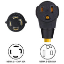 Generator Cord , MVO NEMA L14-30P to 6-50R Generator Welder Adapter Plug Power Cord,30 Amp to 220V 50 Amp Twist Locking Generator 4 Prong Male Plug to 3 Prong Welder Adapter Female,30 Amp 125/250v 10AWG 1.5FT