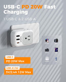 Travel Adapt -L, MVO Italy Travel Plug Adapter 2 Pack, Italy Power Adaptor with 4 Outlets 3 USB Charger(1 USB C PD 20W), Type L Adapter for US to Chile Libya Syria Tunisia Uruguay