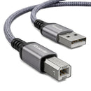 MV5439, MVO USB Printer Cable 10 ft, HP Printer Cable, USB 2.0 Type A Male to B Male, Compatible with HP, Canon, Epson, Brother, Dell, Lexmark, Xerox, Samsung, Piano, DAC & Audio Interface - Space Grey