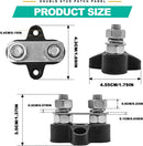 IS-10MM-2B, MVO 12V 250A Battery Power Distribution Block 3/8" Black Dual Studs