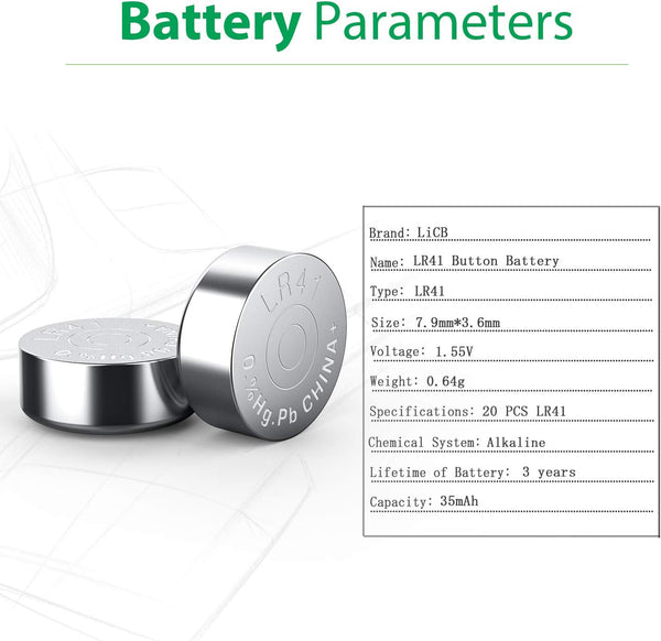 1.5V Battery SR41W, SR41 UL392 1.5V Alkaline