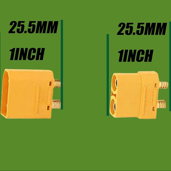 MVXT90-M/F, MVO XT90 Connector Set with Solder Point Cover Caps - Upgraded Gold-Plated Copper for RC Vehicles and Electronics