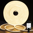 WARMNEON33, MVO 33Ft WARM WHITE Neon Rope Lights, 1200 LED Strip Lights with Timer Dimmable, 24V Flexible Outdoor Neon Strip Light, Waterproof Neon LED Strip