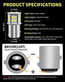 1157 LED 6K White, MVO 1157 BAY15D 7528 2057 2357 LED Bulbs White, Super Bright 3014 54-SMD LED Replacement for 12V-24V RV Camper Car Vehicle Trailer Trunk Backup Reverse Tail Brake Turn signal Lights