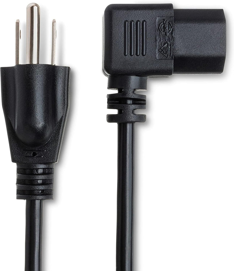 PWC-141R, Hosa  Hosa  Right Angle IEC C13 to NEMA 5-15P, 1 FT