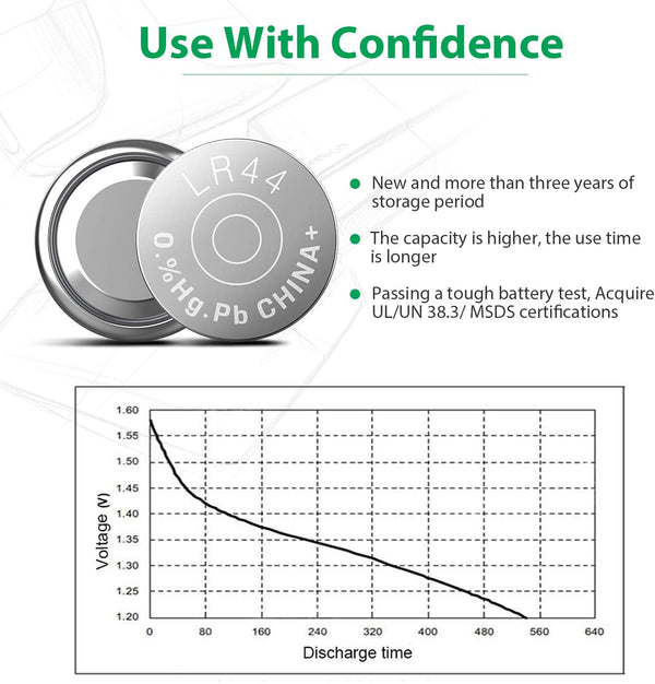 357 LR44 AG13 303 1.5v Alkaline Coin Cell battery