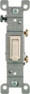 Leviton 1451-2TM 15 Amp, 120 Volt, Toggle Framed Single-Pole Ac Quiet Switch, Residential Grade, Grounding