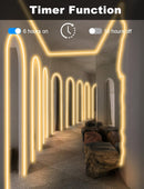 WARMNEON33, MVO 33Ft WARM WHITE Neon Rope Lights, 1200 LED Strip Lights with Timer Dimmable, 24V Flexible Outdoor Neon Strip Light, Waterproof Neon LED Strip