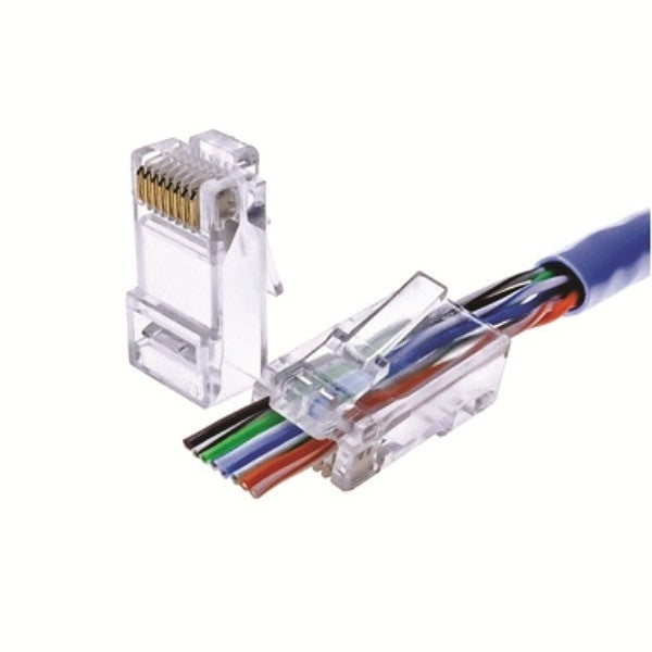 72-491P-100 100 Piece Pass Through RJ45 Cat6 Connectors