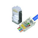 72-491SH-10, Calrad 10PK Shielded Pass Through RJ45 Cat5e Connectors