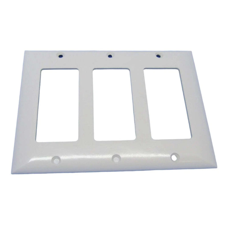 75-3000, Philmore Triple (3) Gang White Designer Plate for Decora Style Inserts