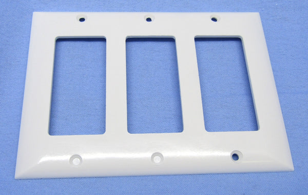 75-3000, Philmore Triple (3) Gang White Designer Plate for Decora Style Inserts