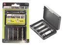 7594DSE, SOM 4Pc Damaged Scew Extractor Set, HSS, Hardness 63-65 HRC, Size 1-4 Nut Drivers/Magnetic Sockets/Screwdriver Bits