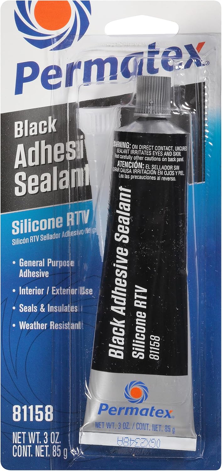 81158 Black Silicone Adhesive Sealant, 3 oz. Tube