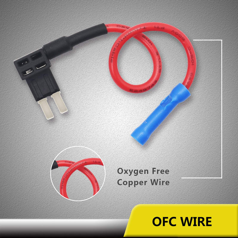 1040011-10PK , 10 PACK Opti 12V Car Add-a-Circuit Fuse Tap Adapter ACZ Blade Fuse/Micro 2 Fuse