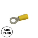 81RNYD5-500, Straightline 12-10AWG Yellow Insulated 3/8" Ring Terminals 500PK