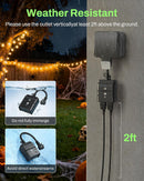 BN-LINK Timer, MVO  BN-LINK Outdoor Timer for Lights, 100FT Remote Control | 2 Outlets, Weatherproof Outdoor Use; Dusk-To-Dawn+2/4/6/8H Countdown; For String Lights, Pump, 125V...