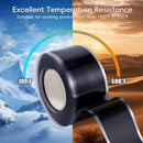 12-3402, Philmore SI Tape 1"x10' Black Self Fusing Silicone Tape  - Black Tape for Auto Hose Repair & Electrical Insulation - Heat Resistant 500°F