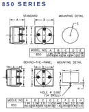 Shurite 8308Z, 0-150mA DC Analog Meter 2.5" x 2.3" Panel Face, 2" Round Body