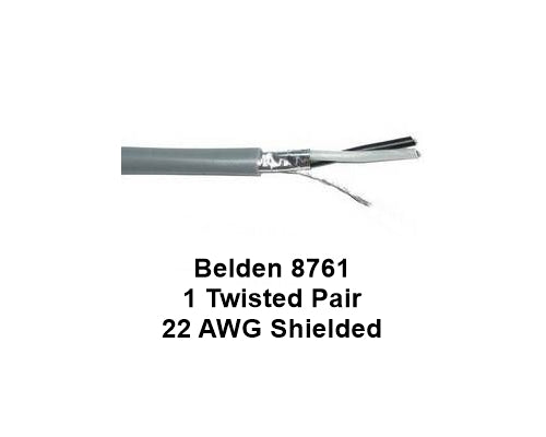 Belden 8761, 1 Pair 22AWG Stranded, Shielded Twisted Paired Audio Cable 1,000 FT