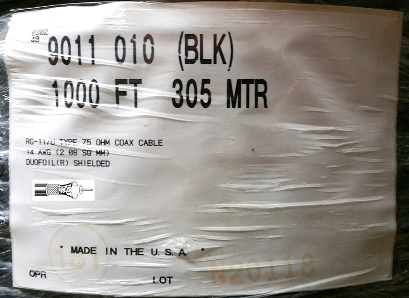 25' Belden 9011, RG11 75 Ohm CATV / MATV Coax Cable ~ 25 Foot Length R ...