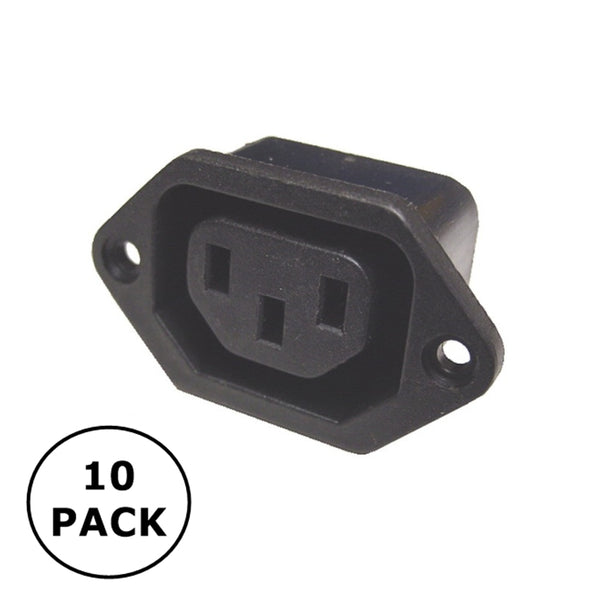 95-771-10PK, Calrad IEC320 Chassis Mount Female AC Sockets ~ 10 Pack