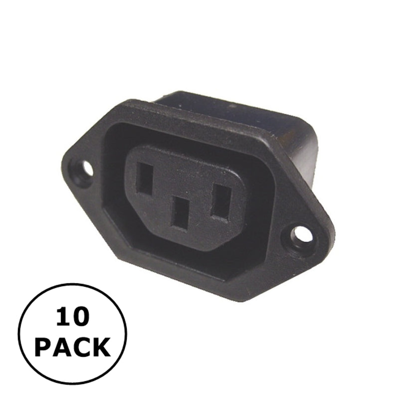95-771-10PK, Calrad IEC320 Chassis Mount Female AC Sockets ~ 10 Pack