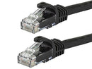 WW724M801BK 1 Foot BLACK CAT6 Ethernet Patch Cable with Snag less Flex boot Ends