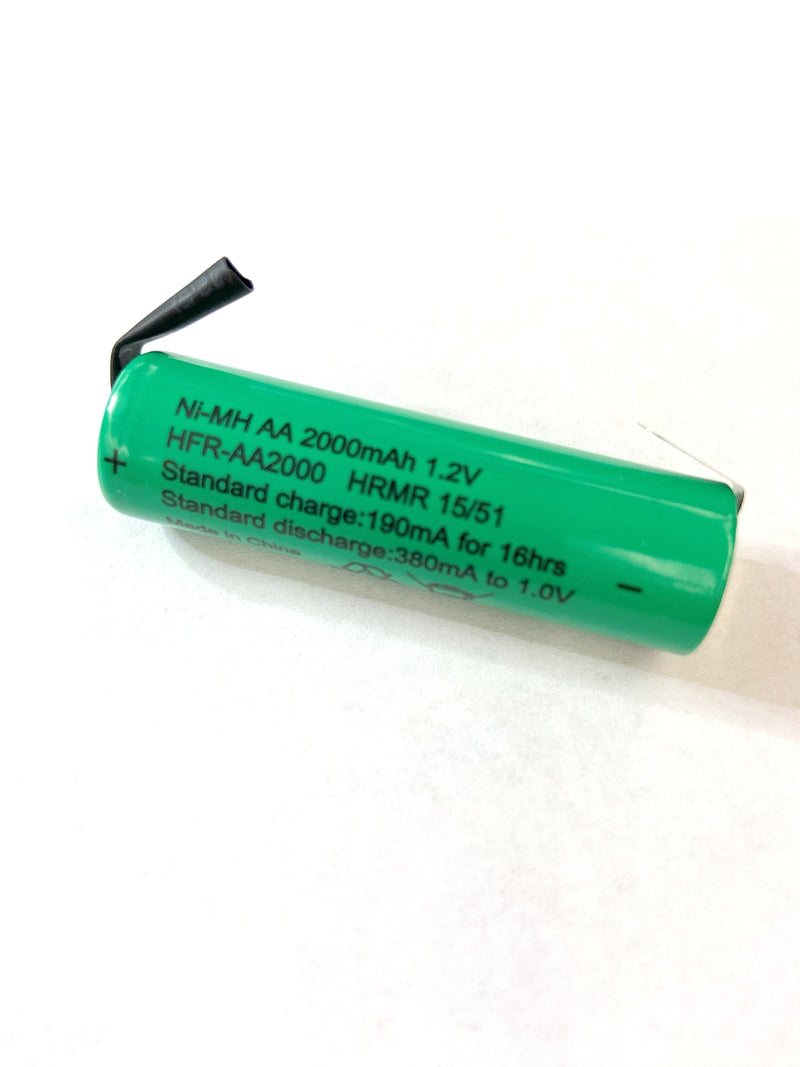 AA-2000NM-WT, AA NiMH 2000MAH Battery with Solder Tabs
